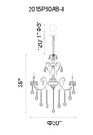 Brass 8-Light Chandelier