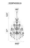 Brass 24-Light Chandelier